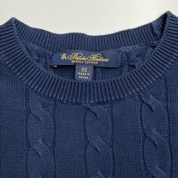 ✨ BROOKS BROTHERS ✨ Supima Cotton Cable Crewneck Sweater. - Picture 7 of 15